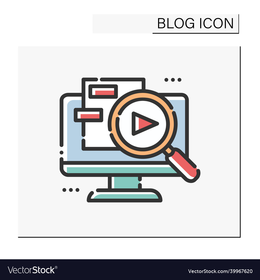 Content searching color icon vector image Content searching color icon