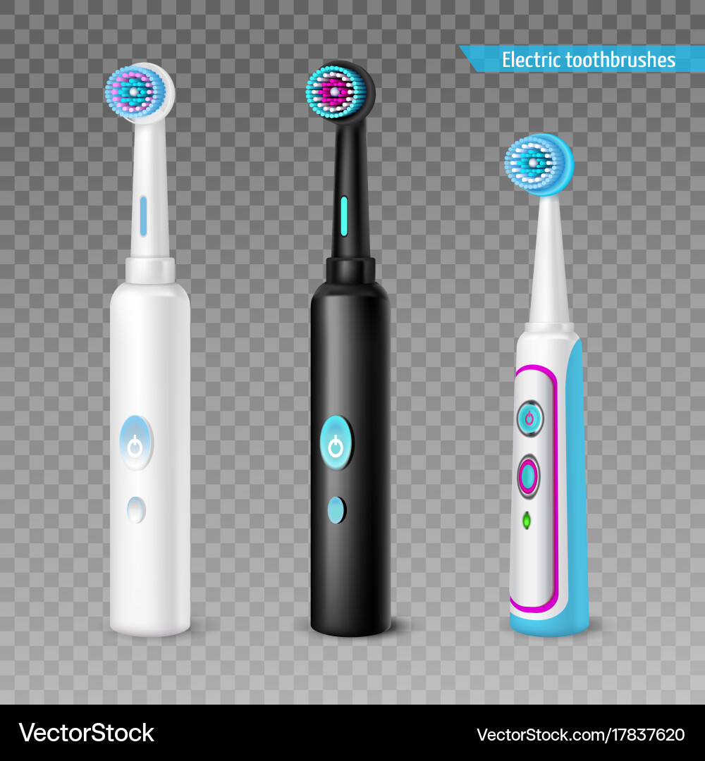 Electric toothbrush set Royalty Free Vector Image