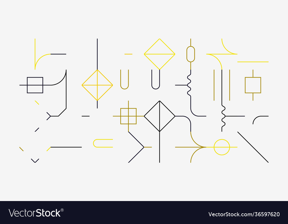 Linear abstract pattern design vector image Linear abstract pattern design