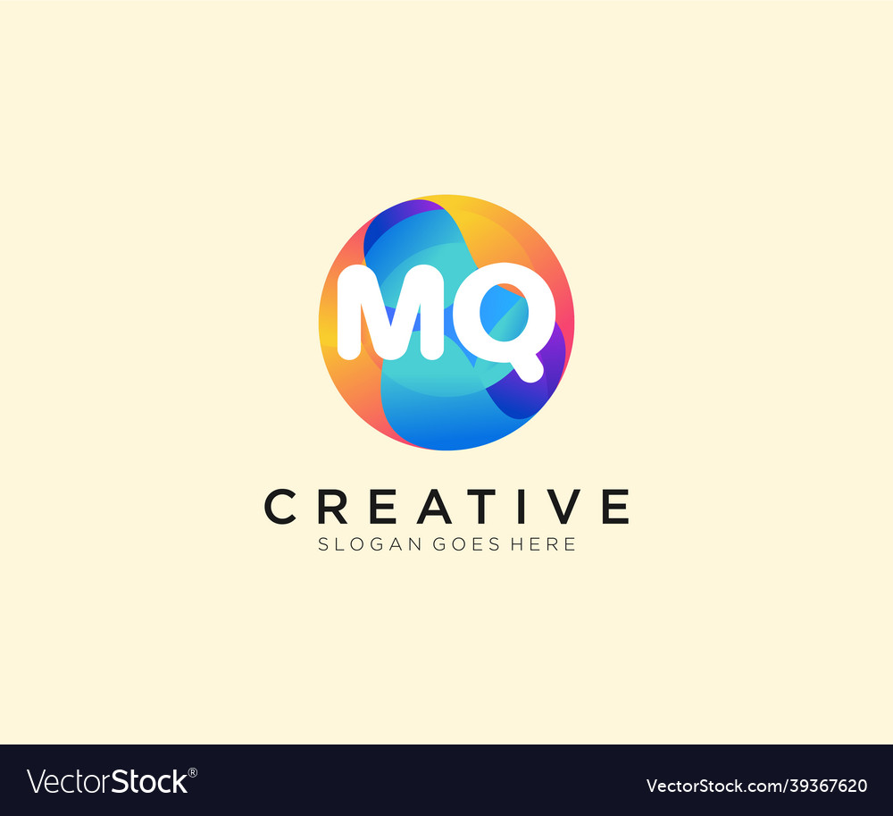Mq initial logo with colorful circle template