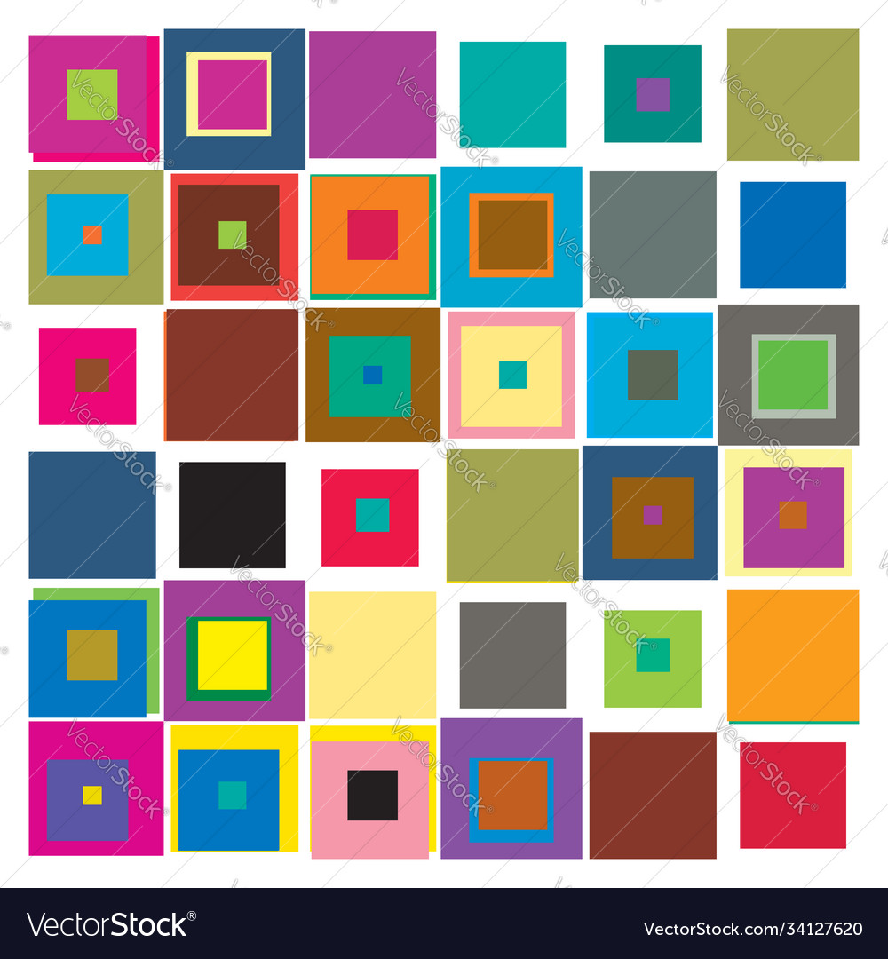 Playful colored overlapping random squares vector image Playful colored overlapping random squares