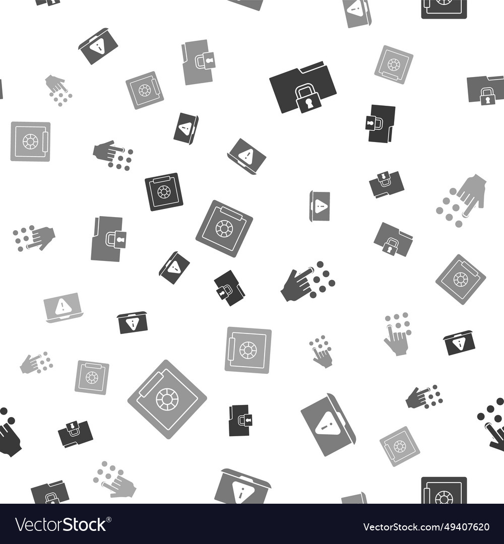 Set folder and lock laptop with exclamation mark vector image Set folder and lock laptop with exclamation mark