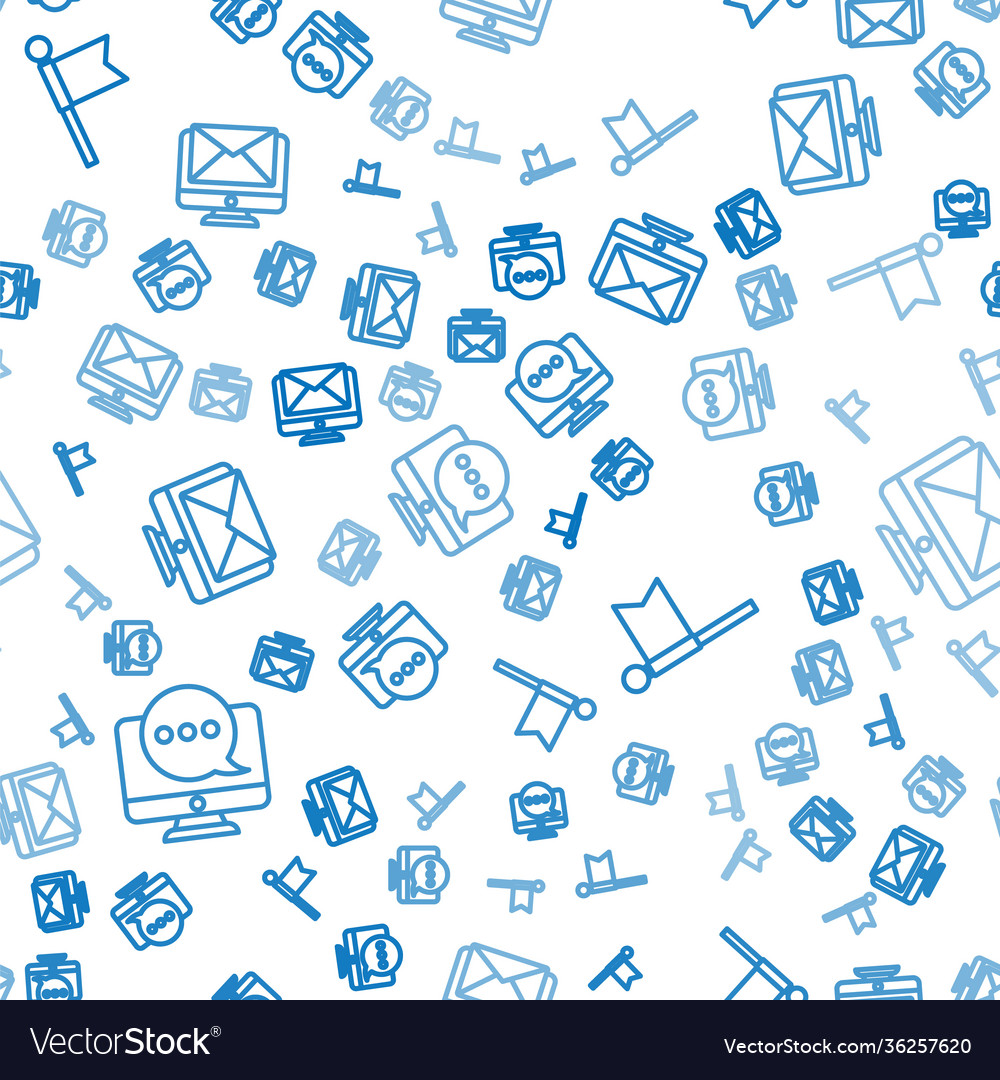Set line chat messages notification on monitor vector image Set line chat messages notification on monitor
