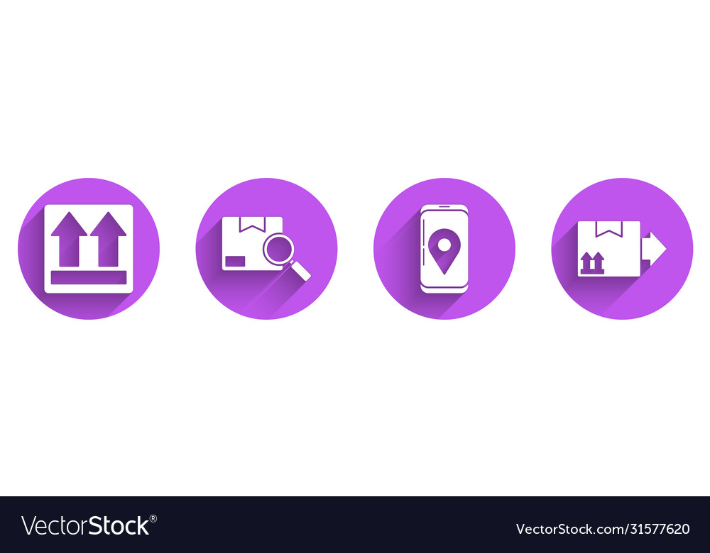 Set this side up search package mobile with app vector image Set this side up search package mobile with app