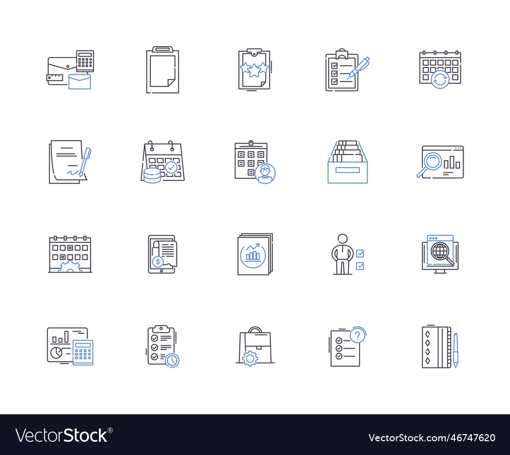Time and date outline icons collection