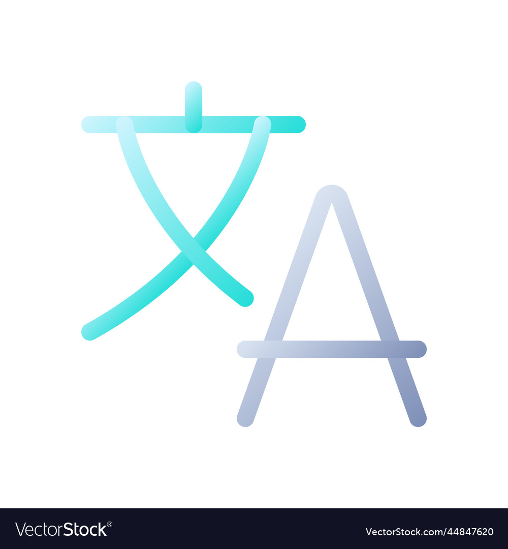 Translate text flat gradient two-color ui icon vector image Translate text flat gradient two-color ui icon