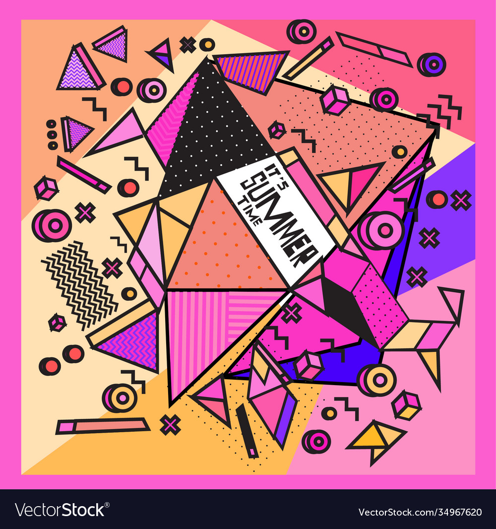 Triangle geometric forms for summer design event vector image Triangle geometric forms for summer design event
