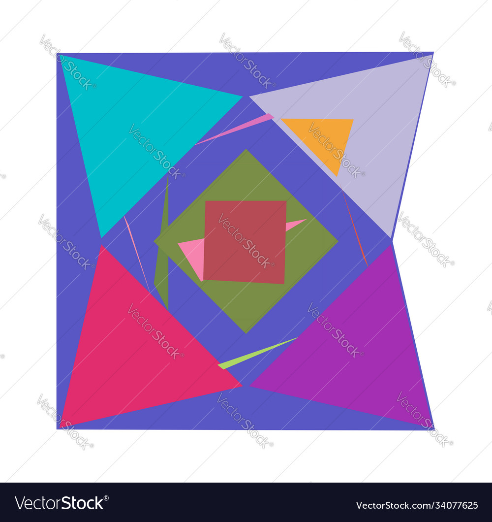 Abstract random geometry shape generative art vector image Abstract random geometry shape generative art