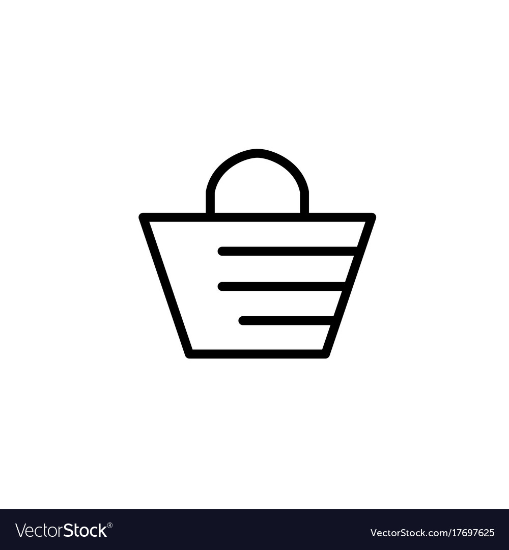 Beach bag icon thin line black on white background