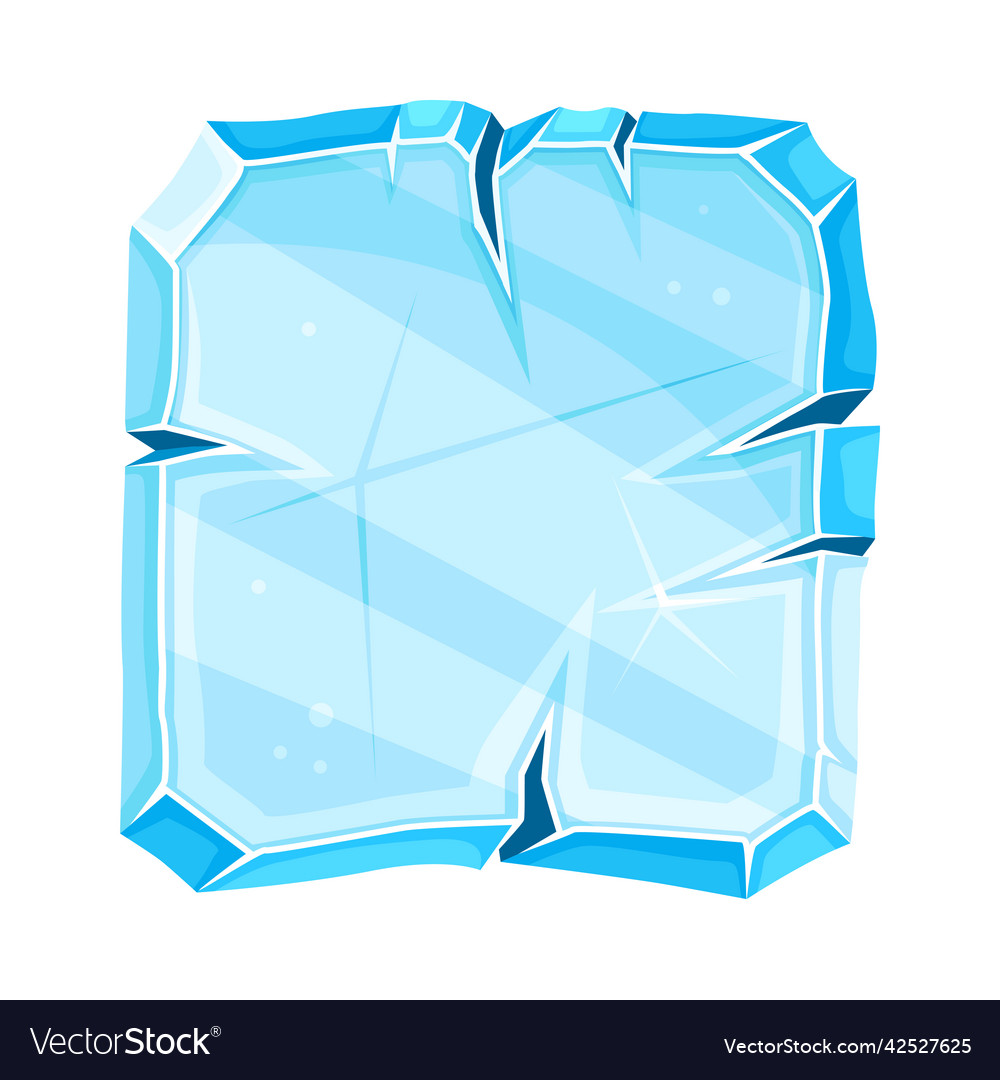 Blue square ice shaped element for game and web