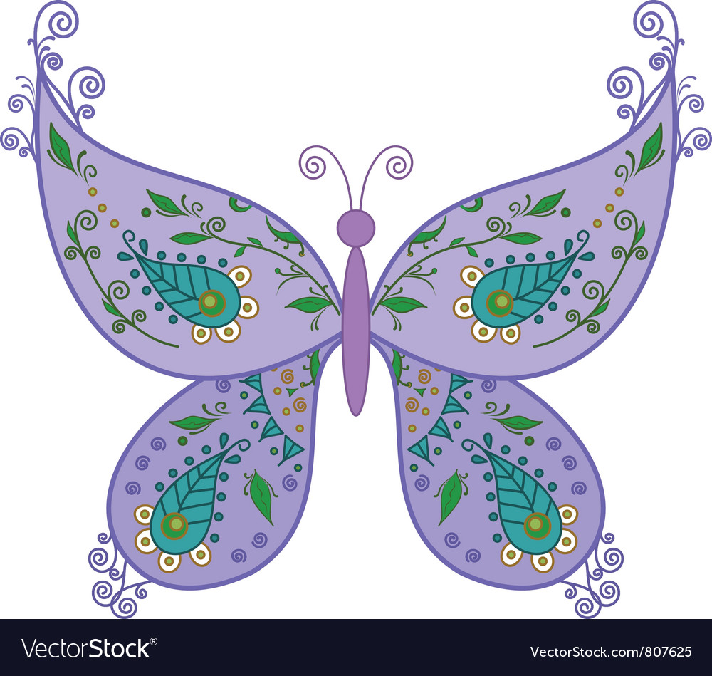 Butterfly with floral pattern