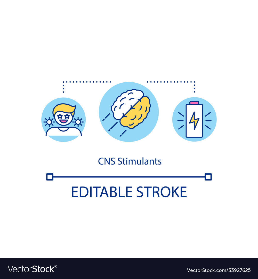 Cns stimulants concept icon vector image Cns stimulants concept icon