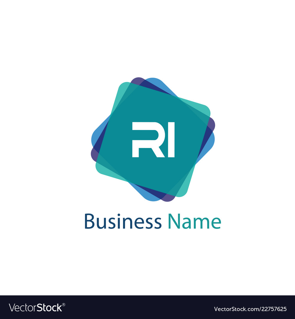 Initial letter ri logo template design