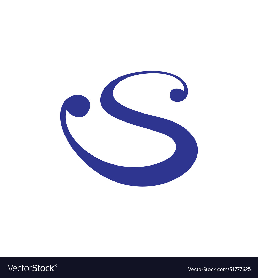 Letter s unique curves design logo Royalty Free Vector Image