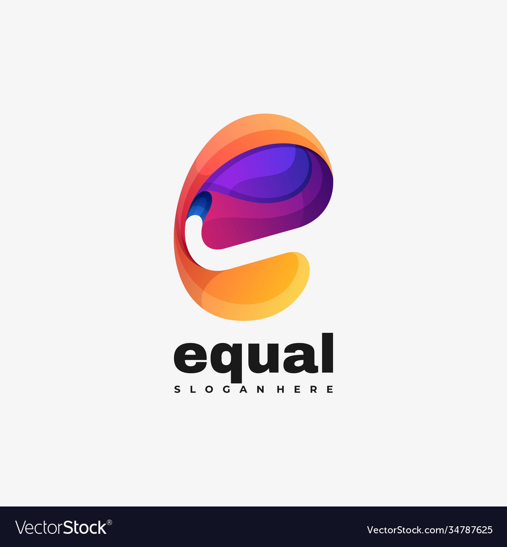 Logo equal gradient colorful style