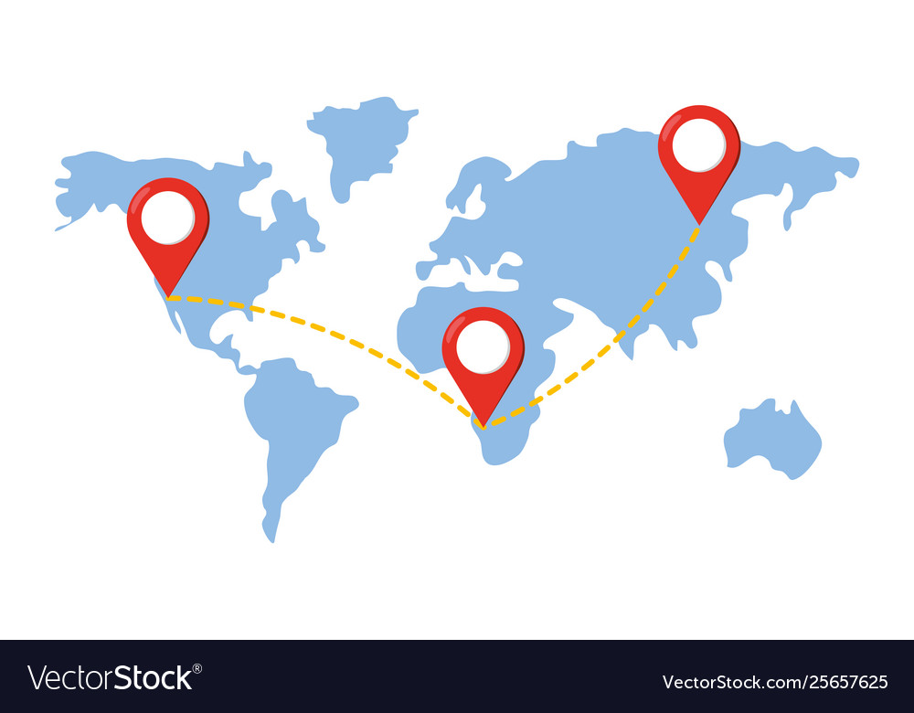 Map with location pointers