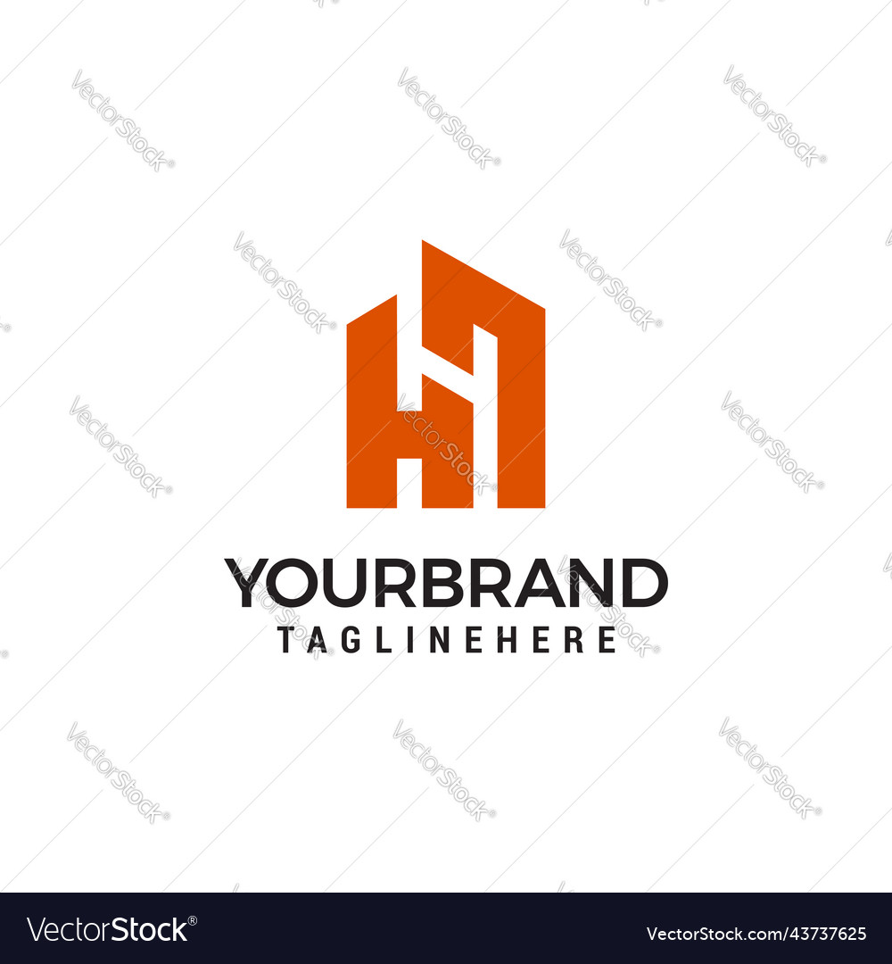 Modern home business logo hh letter template Vector Image