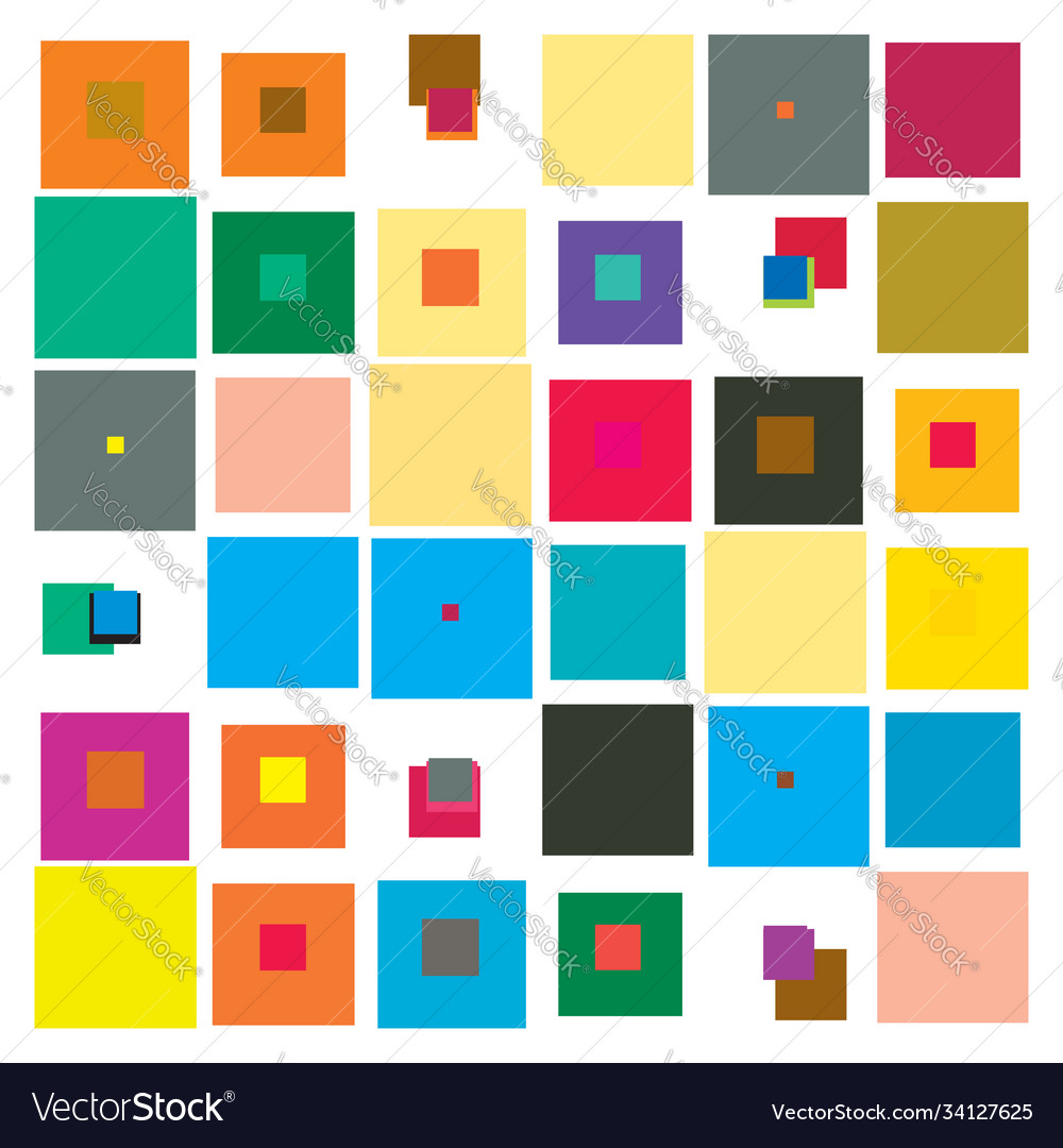 Playful colored overlapping random squares vector image Playful colored overlapping random squares