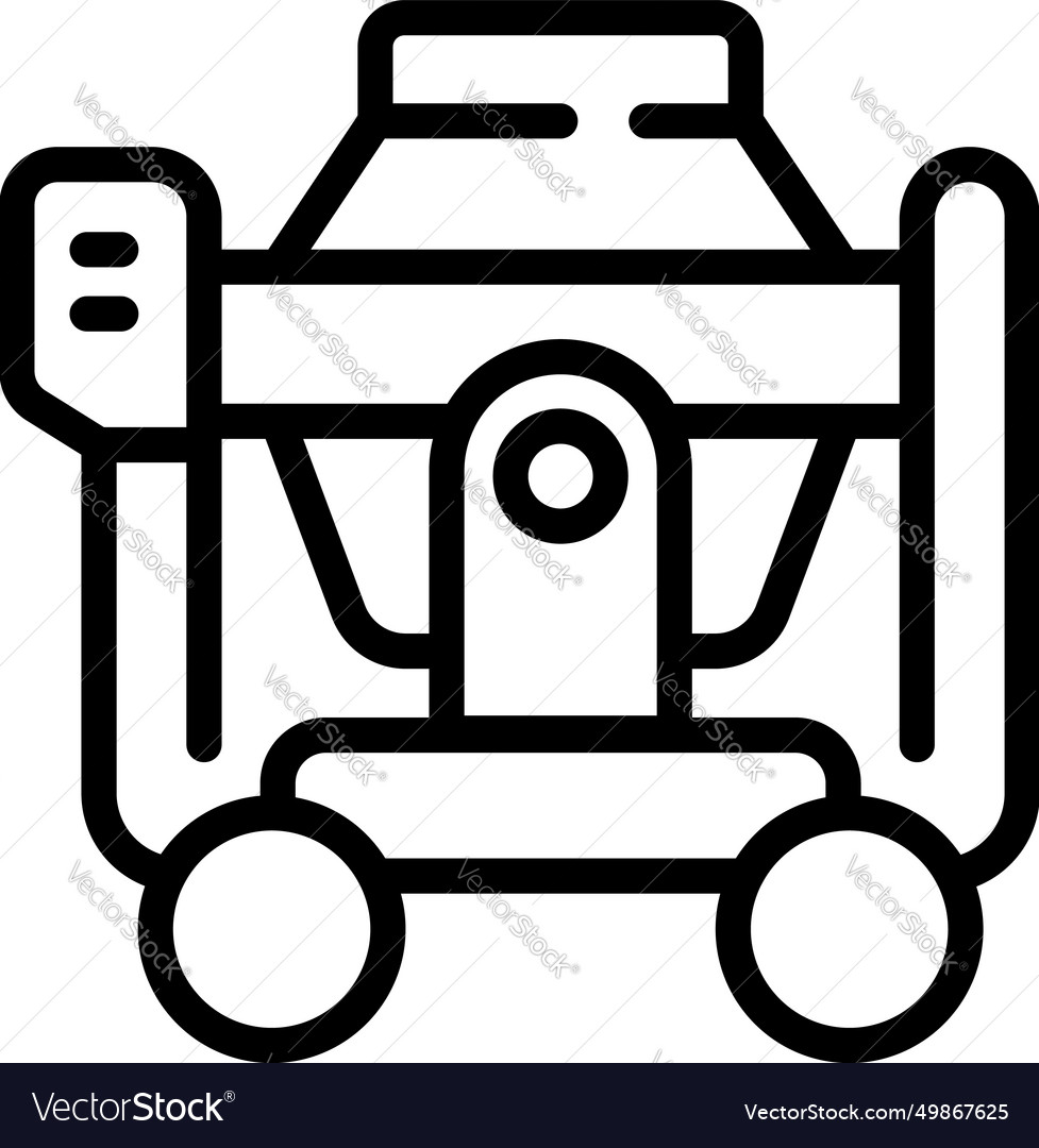 Portable cement mixer icon outline Royalty Free Vector Image