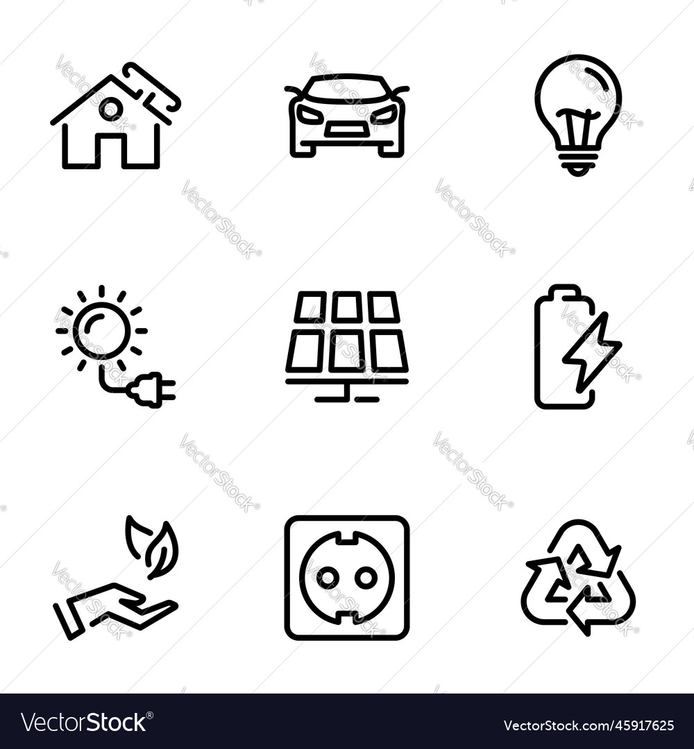 Set of black icons isolated on white background Vector Image