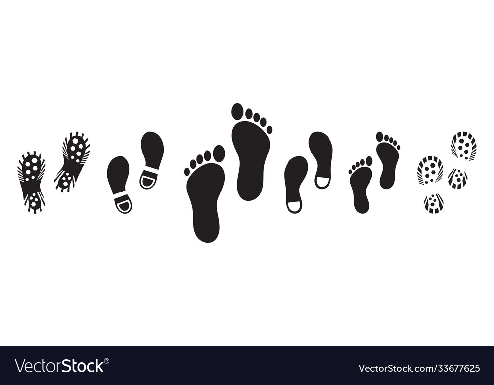 Silhouette human footprints baby footsteps