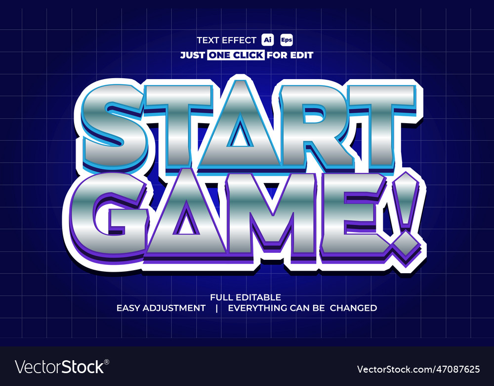 Start game text effect