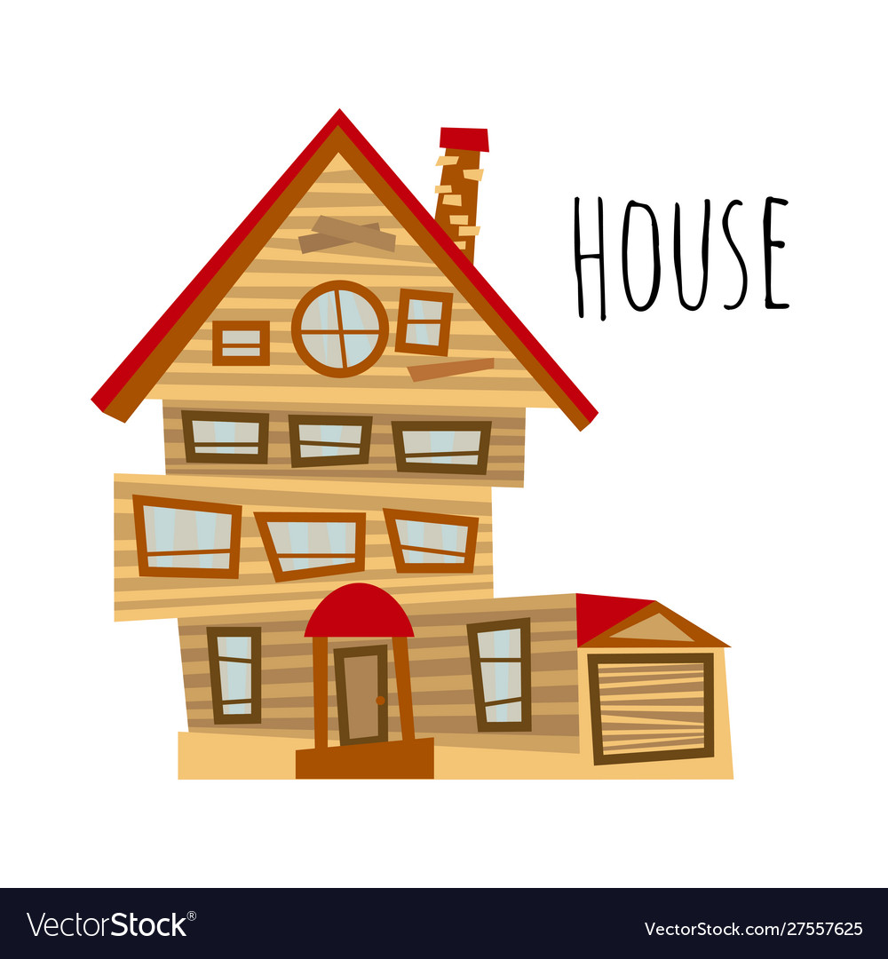 Three floors brown abstract house