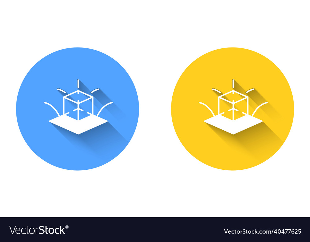 White 3d modeling icon isolated with long shadow