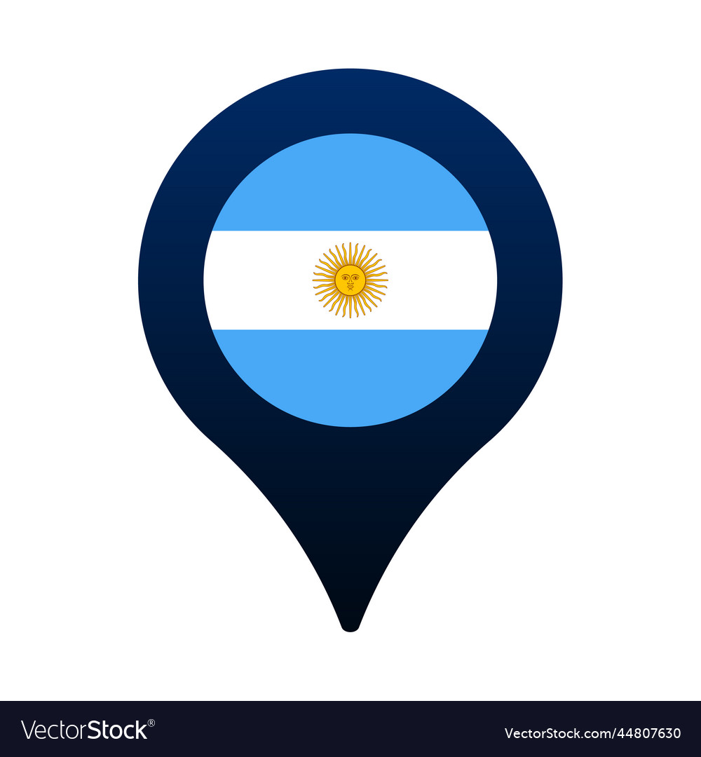 Argentina flag and map pointer icon national