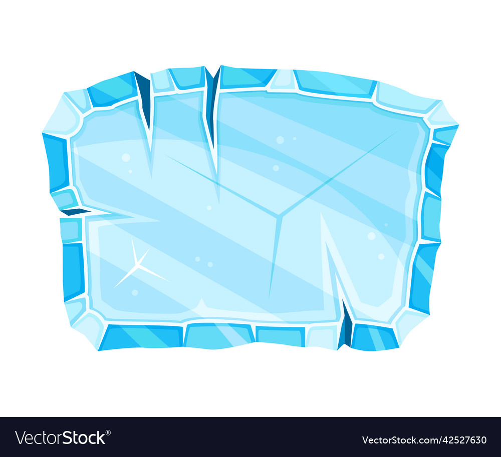 Blue ice shaped element for game and web design vector image Blue ice shaped element for game and web design