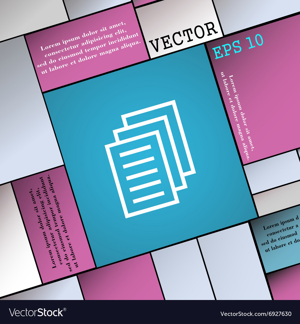 Copy file duplicate document icon sign modern flat