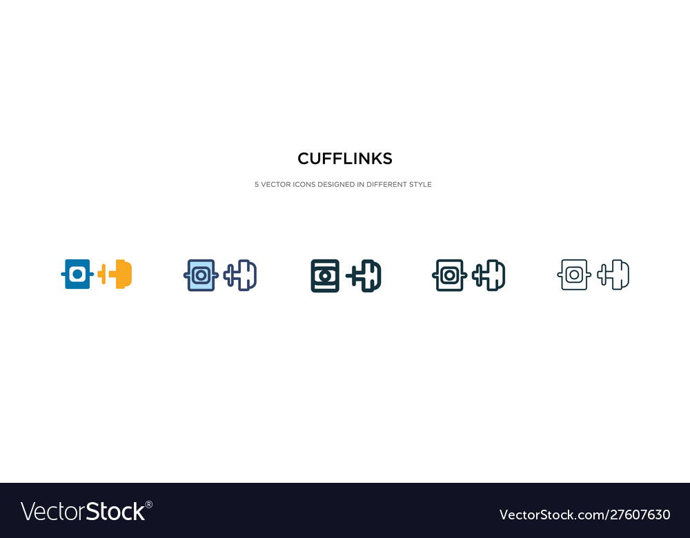 Cufflinks icon in different style two colored vector image Cufflinks icon in different style two colored