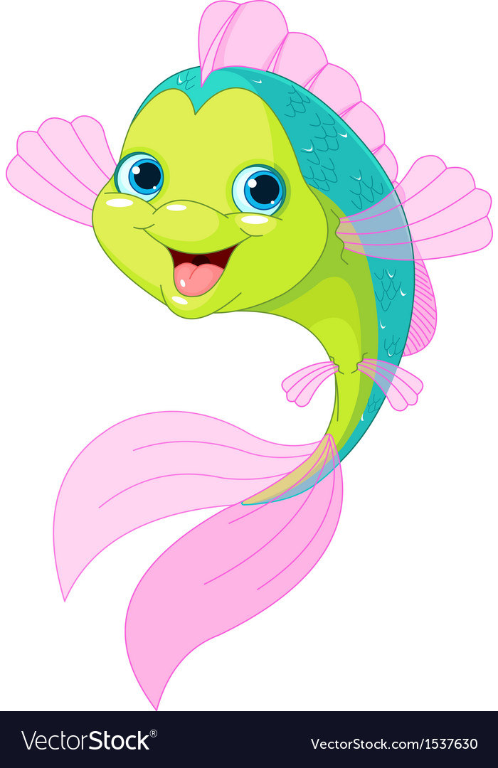 Download Cute cartoon fish Royalty Free Vector Image - VectorStock