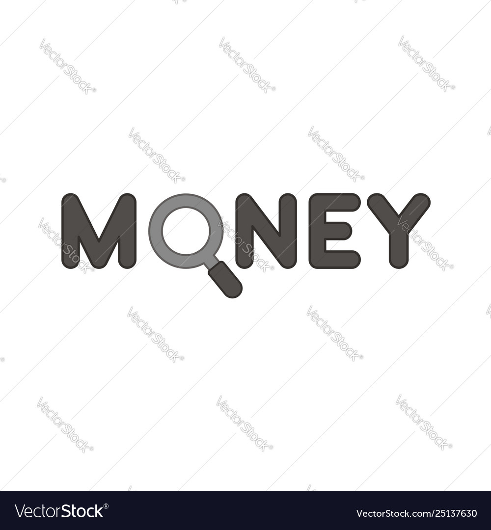 Flat design style concept money text