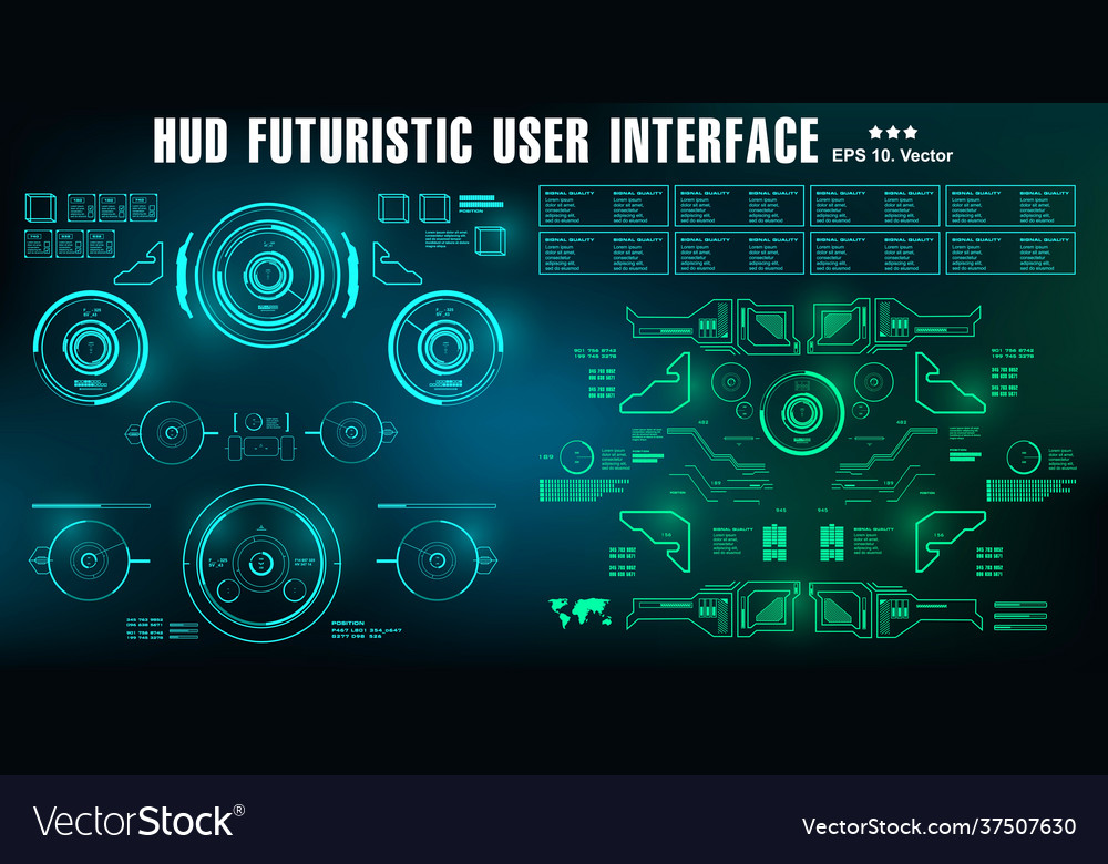 Hud futuristic green user interface dashboard