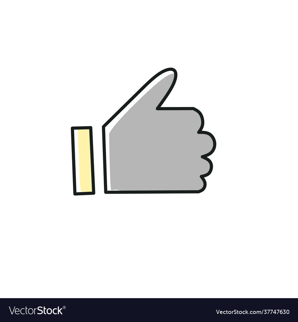 Linear button with finger like icon web social vector image Linear button with finger like icon web social