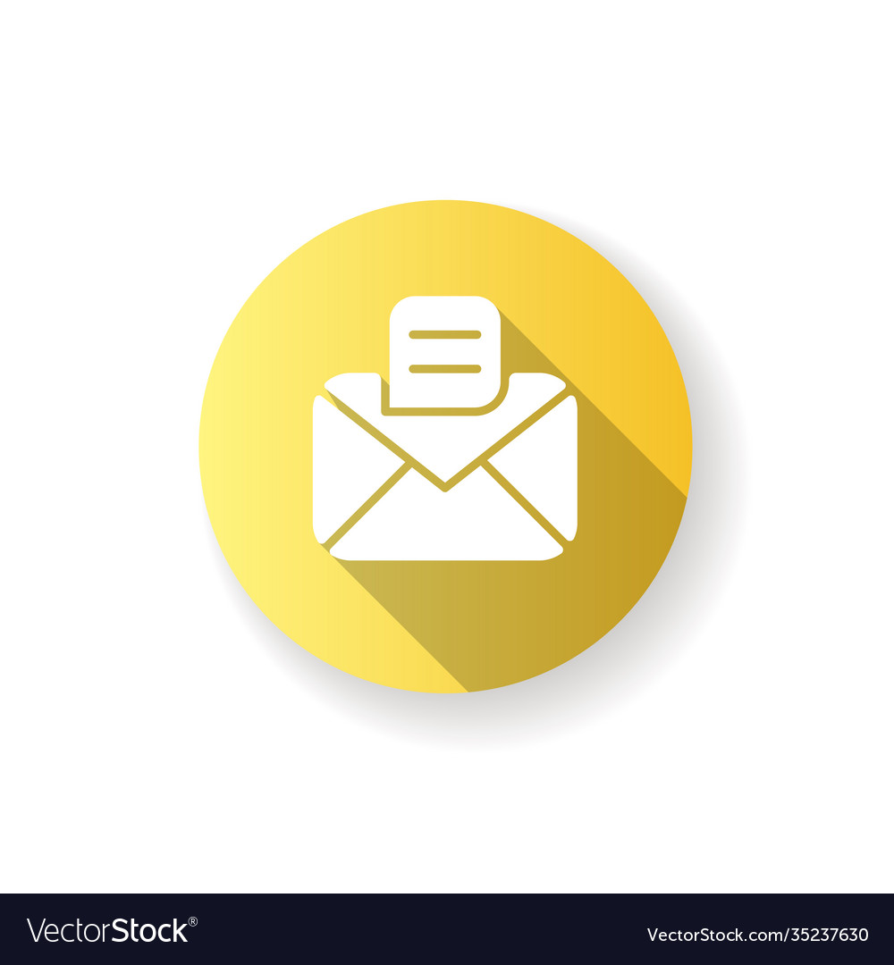 Message app yellow flat design long shadow glyph