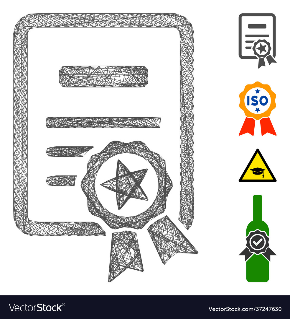 Net certificate mesh vector image Net certificate mesh