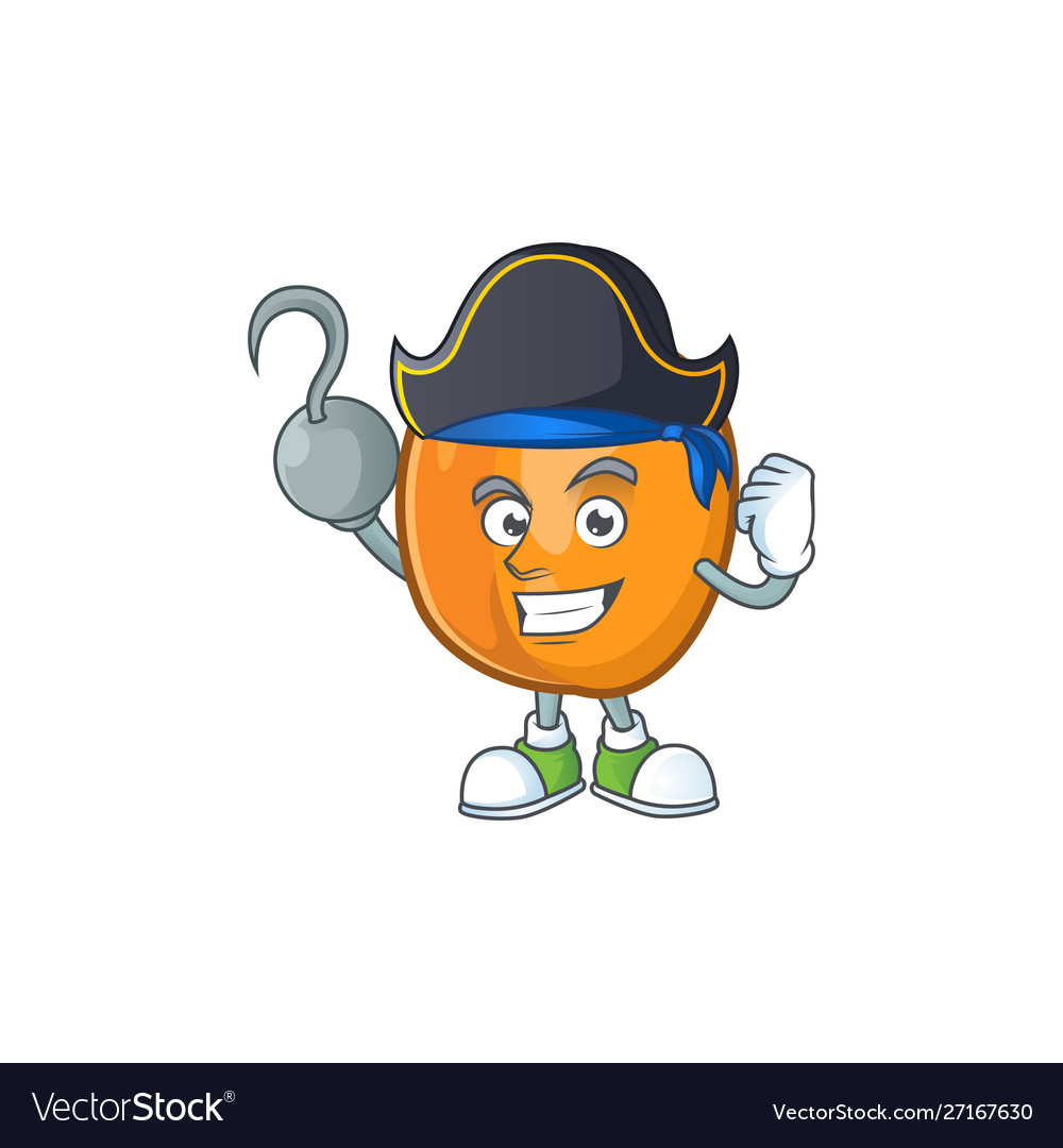 Pirate apricot cartoon character for nutritious Vector Image