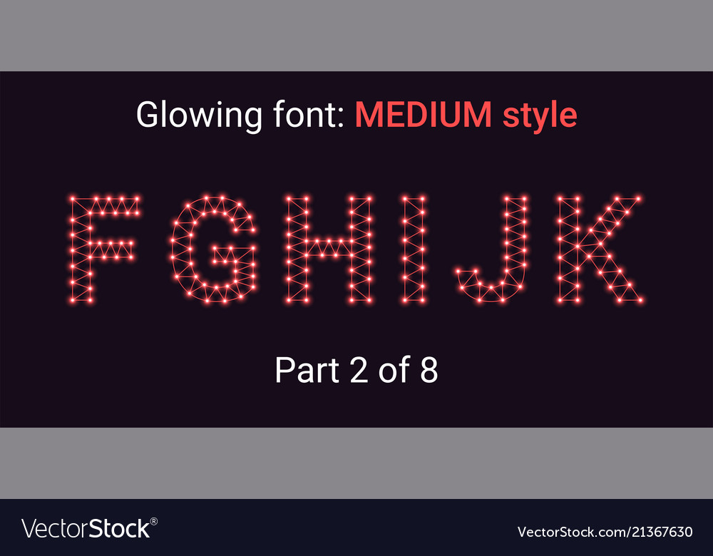 Red glowing font in the outline style vector image Red glowing font in the outline style