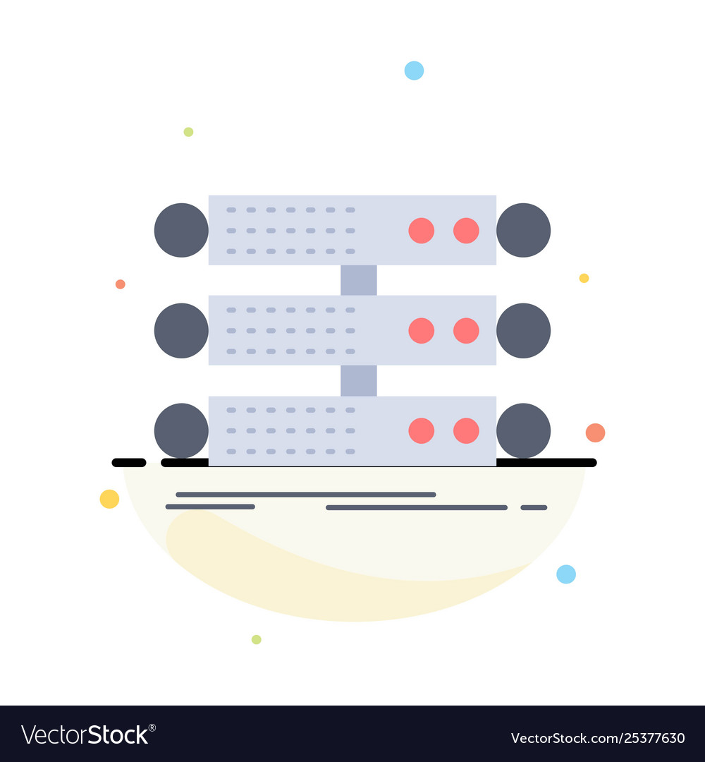 Server structure rack database data flat color vector image Server structure rack database data flat color