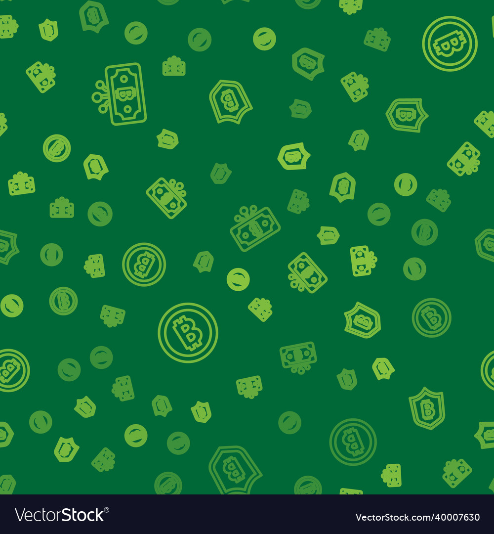 Set line bitcoin with circuit and shield vector image Set line bitcoin with circuit and shield