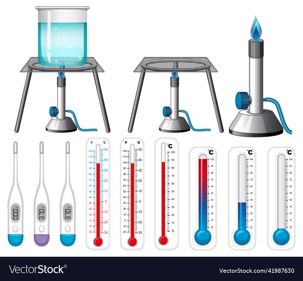 Set of equipment needed for science experiment Vector Image