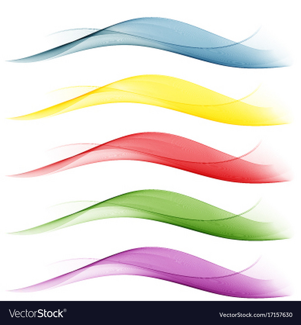 Set of wavesblueyellowredgreen background