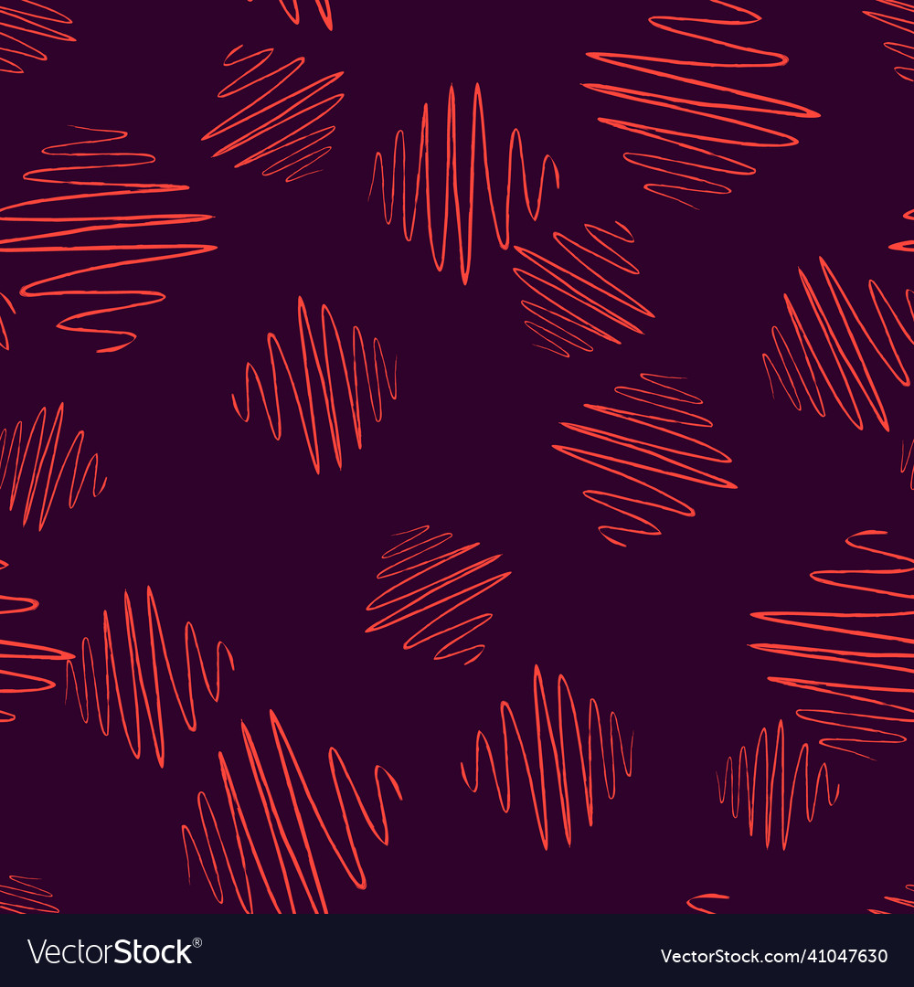 Soundwave seamless pattern curve waves background vector image Soundwave seamless pattern curve waves background
