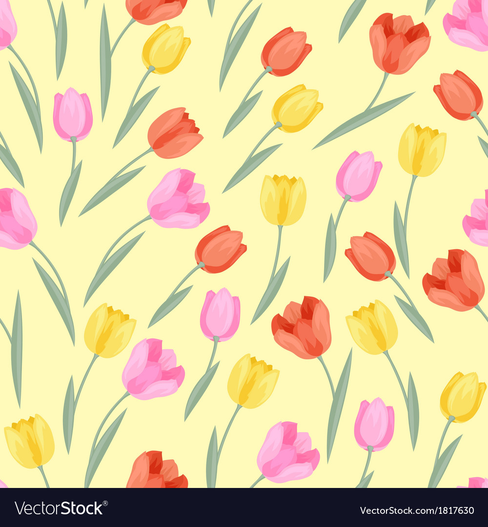 Spring Tulips Seamless Pattern
