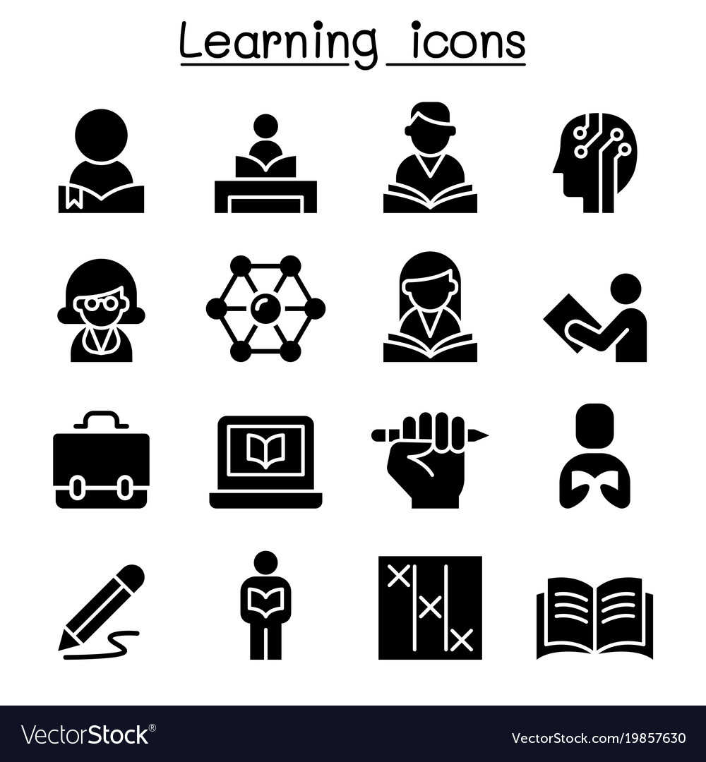 Study learning education icon set graphic design Vector Image