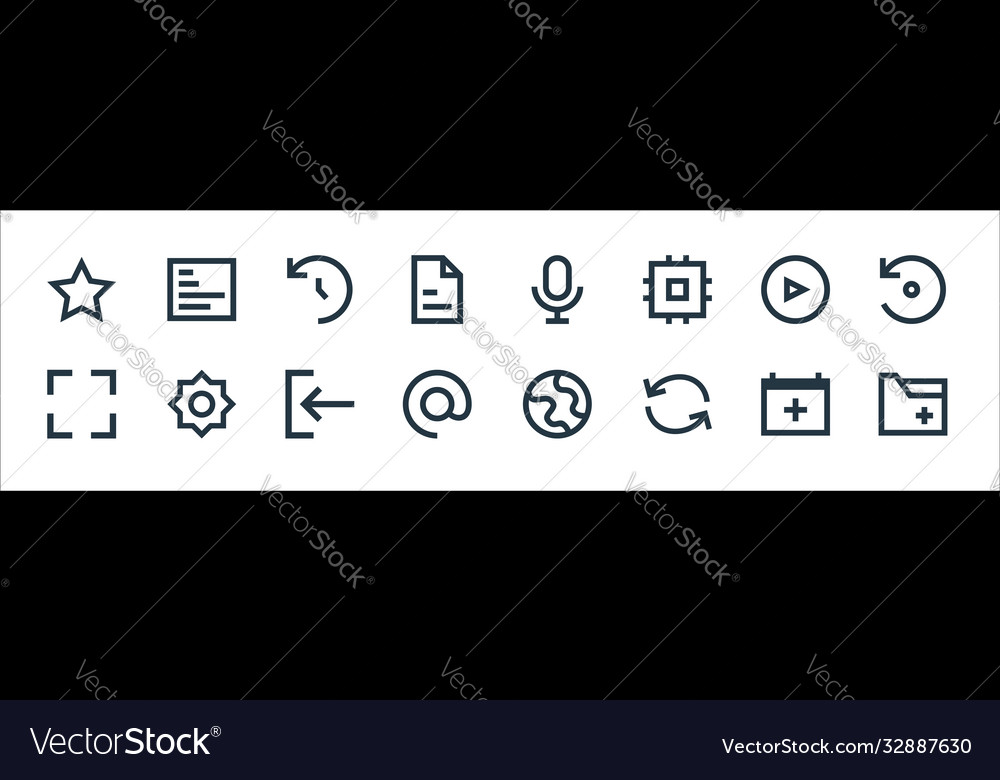 User interface line icons linear set quality vector image User interface line icons linear set quality
