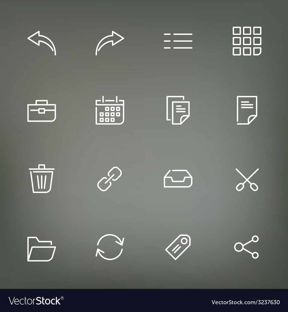 White thin line icons set for web and mobile