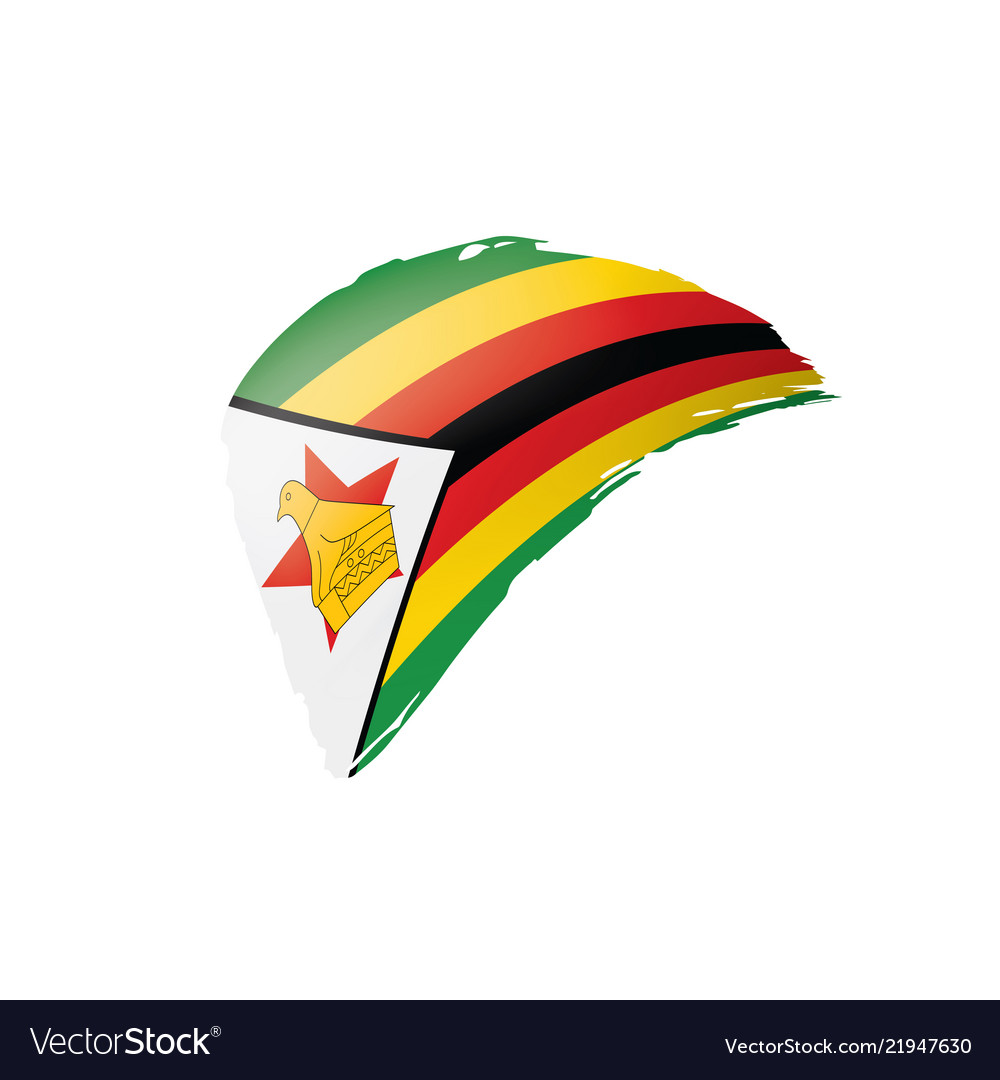 Zimbabwe flag on a white